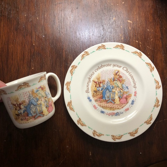 Other - Royal Doulton Bunnykins ‘Celebrate Your Christening' Child Plate and Cup Set new